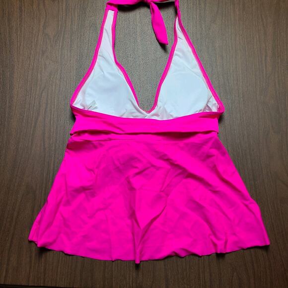 NWT Beachsissi Women’s Tankini Set Pink Top White Rose Bottoms L - Picture 3 of 7